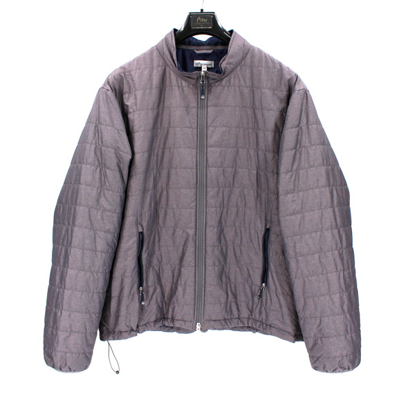 Peter Millar Hyperlight Quilted Channel Grey Lightweight Bomber Jacket XXL 2XL